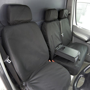 Mercedes Sprinter Van 2006-2018 Tailored  Seat Covers - Three Front Seats With Work Tray