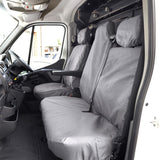 Renault Master Van 2010-2022 Tailored  Seat Covers - Three Front Seats Folding Middle Seat Single Base Seat