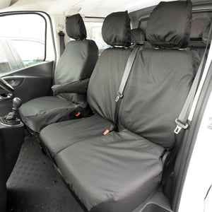 Renault Trafic Crew Cab Van 2014-2024 Tailored  Seat Covers - Three Front Seats  Three Front Seats With Under Seat Storage