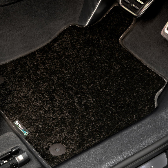 Audi A6 2004-2009 Car Mats // Black Elite, Black Trim, No Heelpad
