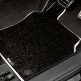 Mercedes EQS Saloon 2021+ Car Mats // Black Elite, White Trim, No Heelpad