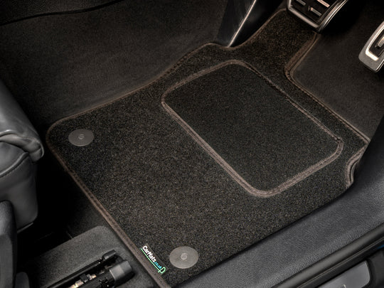 Volvo V60 Auto 2018+ Car Mats // Black Grand, Black Trim, PVC Heelpad