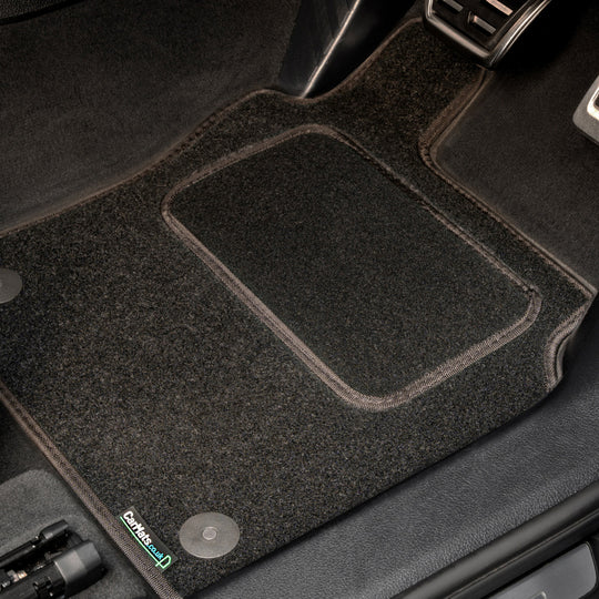 Audi A4 Cabriolet 2001-2005 Car Mats // Black Grand, Black Trim, Carpet Heelpad