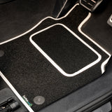 DS Automobiles DS5 2015-2018 Car Mats // Black Grand, White Trim, PVC Heelpad