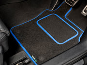 Volkswagen Amarok Double Cab 2022+ Car Mats // Black Motor, Blue Trim, Carpet Heelpad