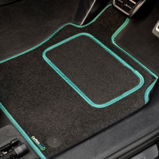 BYD Seal U 2024+ Car Mats // Black Motor, Green Trim, PVC Heelpad