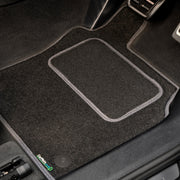 MG Motors UK MG HS Manual 2019-2024 Car Mats // Black Motor, Grey Trim, Carpet Heelpad