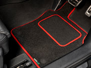 MINI Convertible 2004-2008 Car Mats // Black Motor, Red Trim, No Heelpad