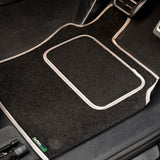Vauxhall Corsa E 2014-2019 Car Mats // Black Motor, White Trim, Carpet Heelpad
