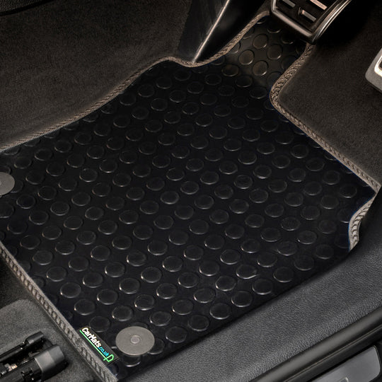 Volkswagen Transporter T6.1 Van 2019-2025 Van Mats (walkthrough) // Black Off Road Rubber, Black Trim