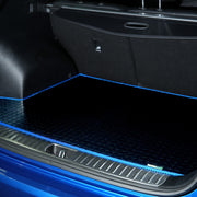 Kia Sportage 2016-2022 Boot mat (tray up) // Black Off Road Rubber, Blue Trim