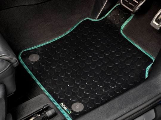 Vauxhall Vivaro Van 2001-2014 Van Mats (walkthrough) // Black Off Road Rubber, Green Trim