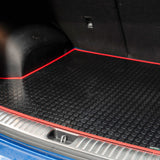 Vauxhall Astra K Hatchback 2015-2022 Boot Mat // Black Off Road Rubber, Red Trim