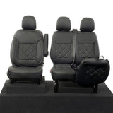 Vauxhall Vivaro Van 2014-2019 No Folding Middle Seat Leatherette Seat Covers - Front