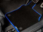 Kia Picanto 2017-2020 Car Mats // Black Super, Blue Trim, No Heelpad