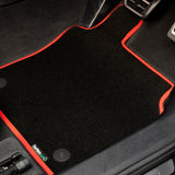 Kia Sportage 2016-2019 Car Mats (stud fixing) // Black Super, Red Trim, Carpet Heelpad